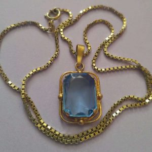 Old Art Deco Gold Double Chain A&M 45 cm
