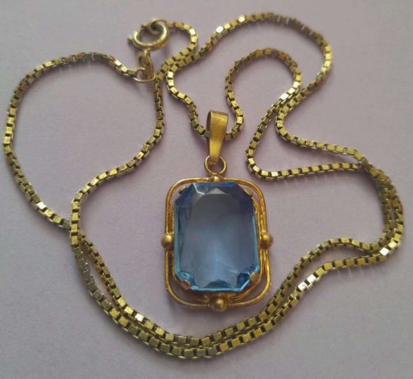 Old Art Deco Gold Double Chain A&M 45 cm