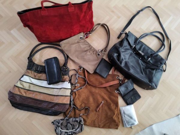 Lot of 6 leather handbags and wallets
