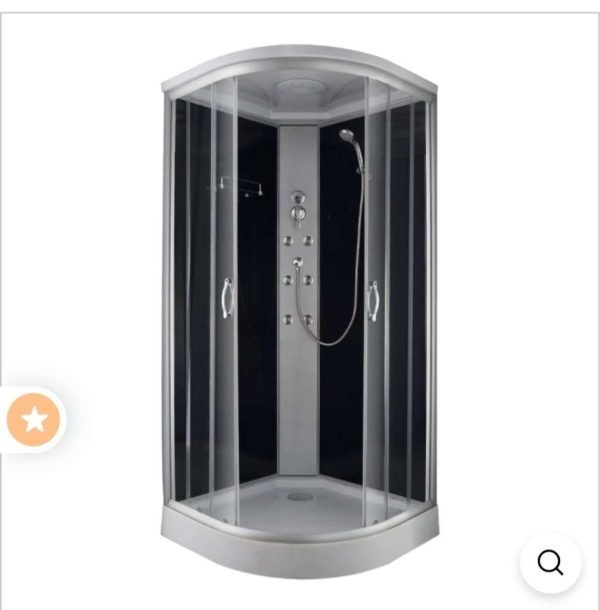 Complete shower including overhead rain shower