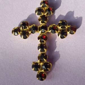 Antique cross pendant with Bohemian garnets