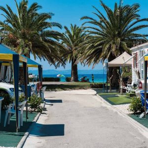 Crete / Greece Camping Mobilehome with air conditioning, sports fields, parasol and sun lounger