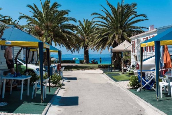 Crete / Greece Camping Mobilehome with air conditioning, sports fields, parasol and sun lounger