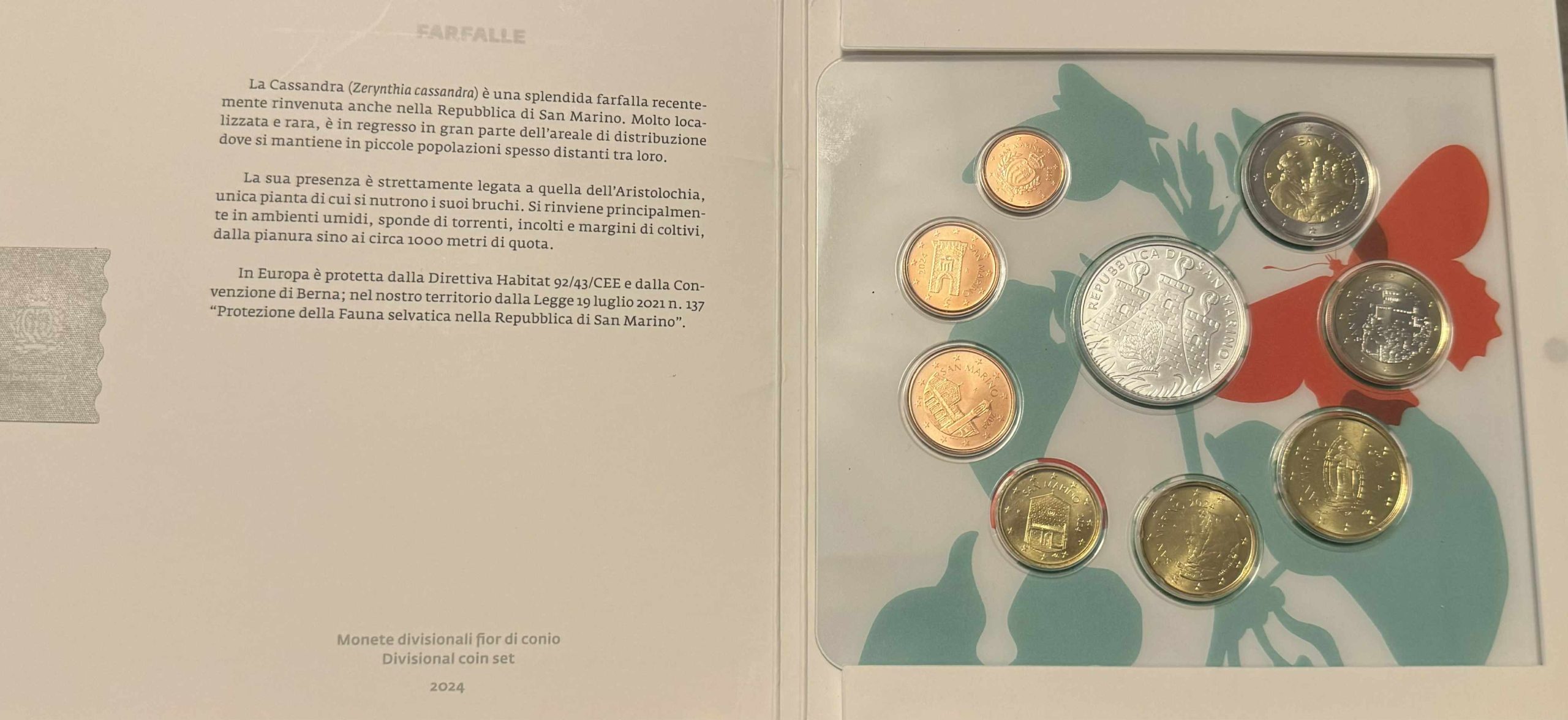 Monetazione divisionale fior di conio 2024 “Farfalle” Coins